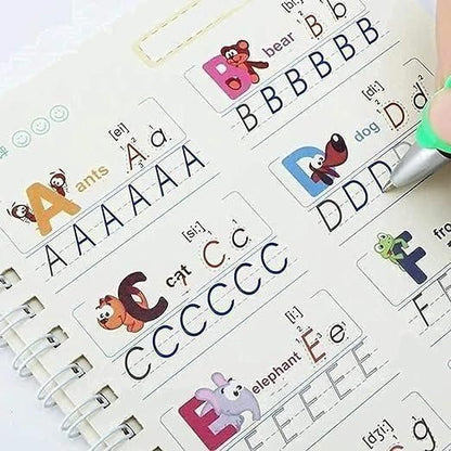 Reusable Tracing Book Set for Kids (Age 3+) - Learn Letters, Numbers, and Shapes