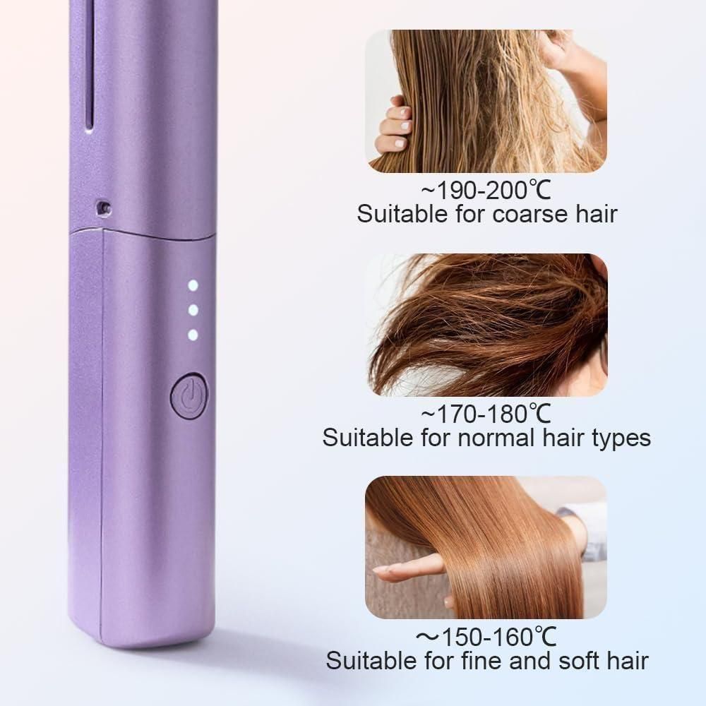 Cordless Mini Hair Straightener Hot Comb